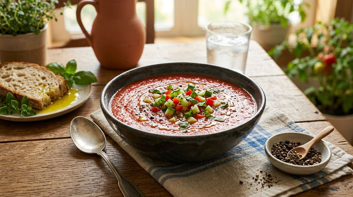 How to make chilled gazpacho with cracked pepper