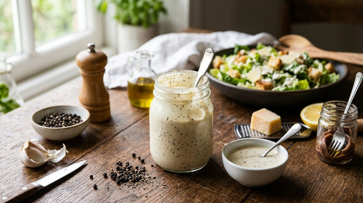 How to make a peppery Caesar salad dressing