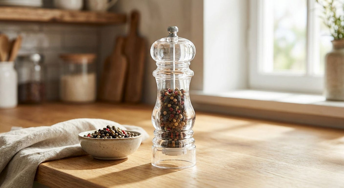 Best glass pepper mill to see your peppercorn level