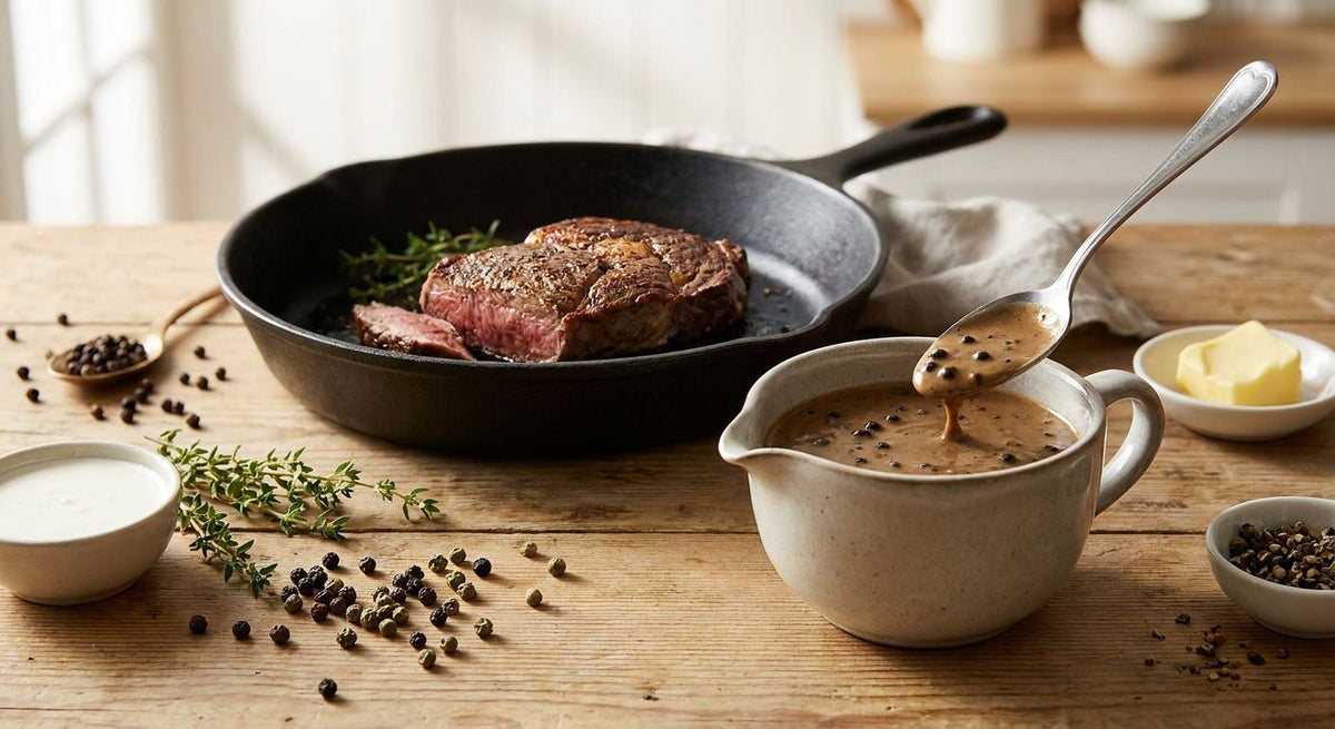 How to make a classic peppercorn steak sauce