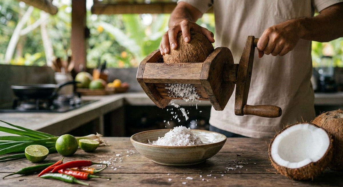 Grater for coconut and tropical cooking