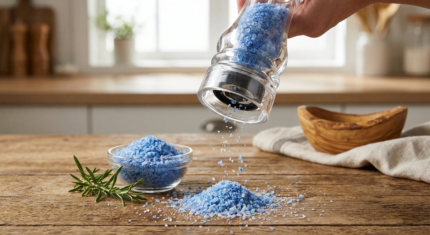How to use blue salt in a salt mill