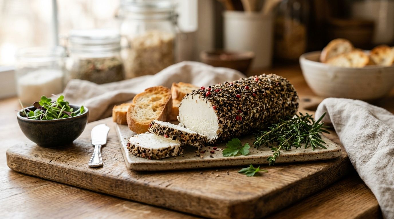 How to make pepper-crusted goat cheese for appetizers