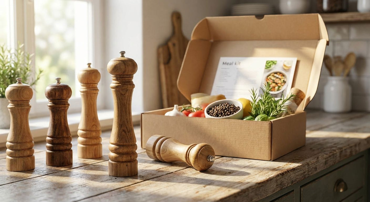 Pepper mills for meal kit and subscription box partners