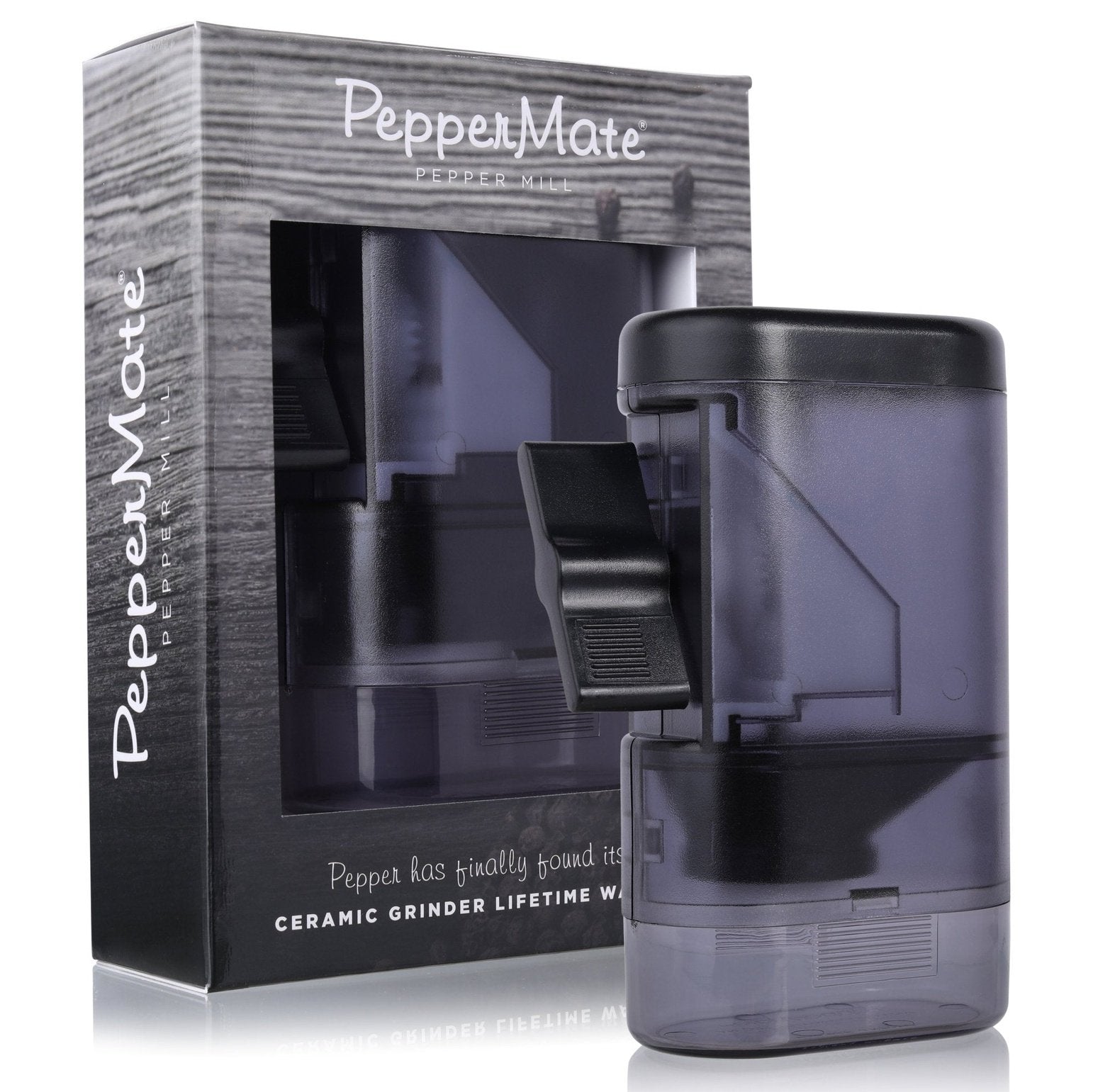 Peppermate Traditional Pepper Mill-Transparent Black