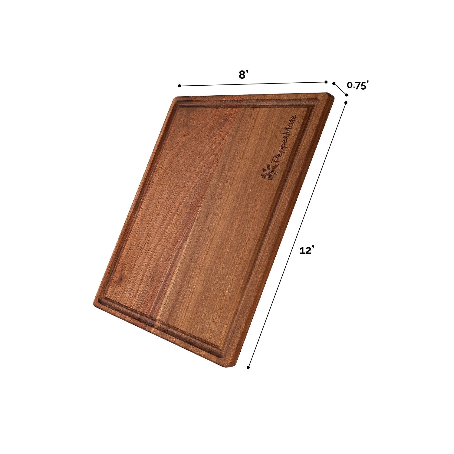 Walnut HardWood Cutting Board small 8x12x0.75