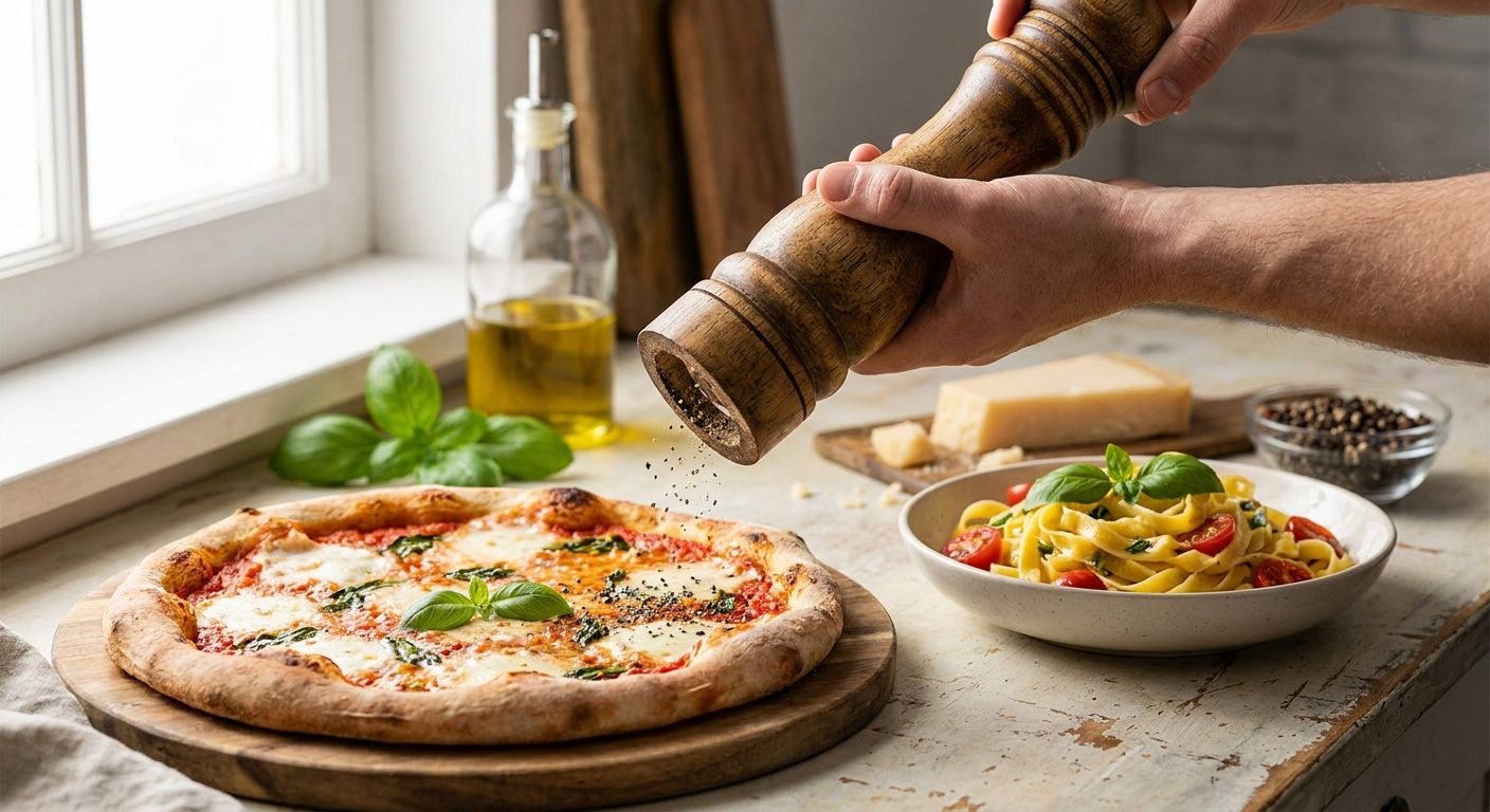 Pepper mill for Italian pasta and pizza night