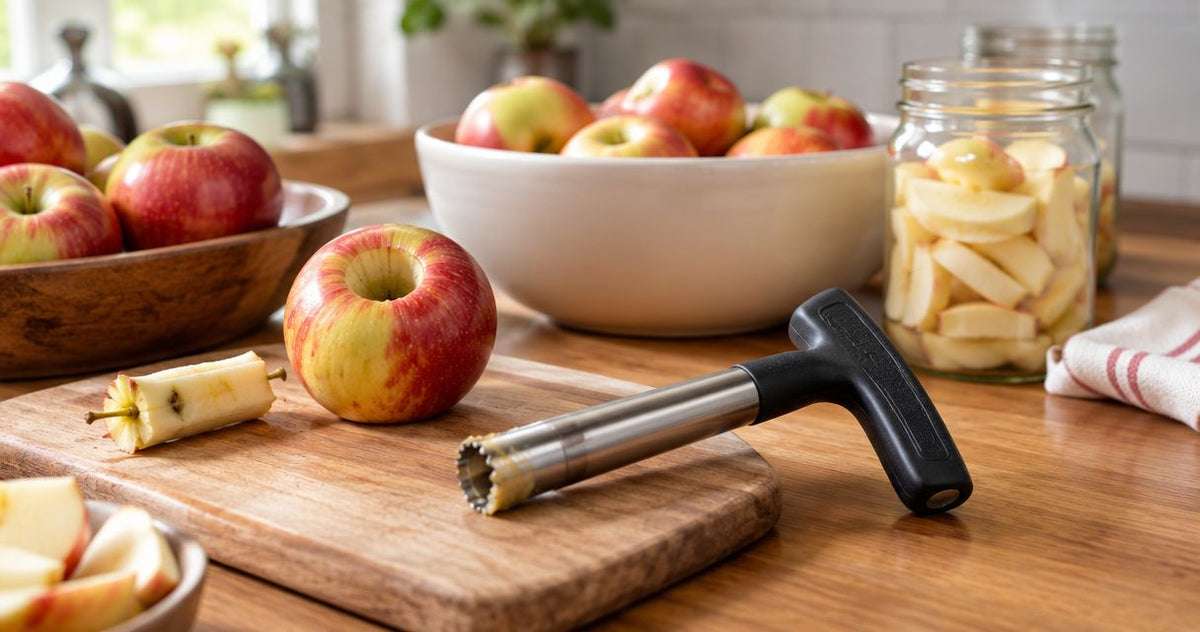 Apple corer for canning and preserving season