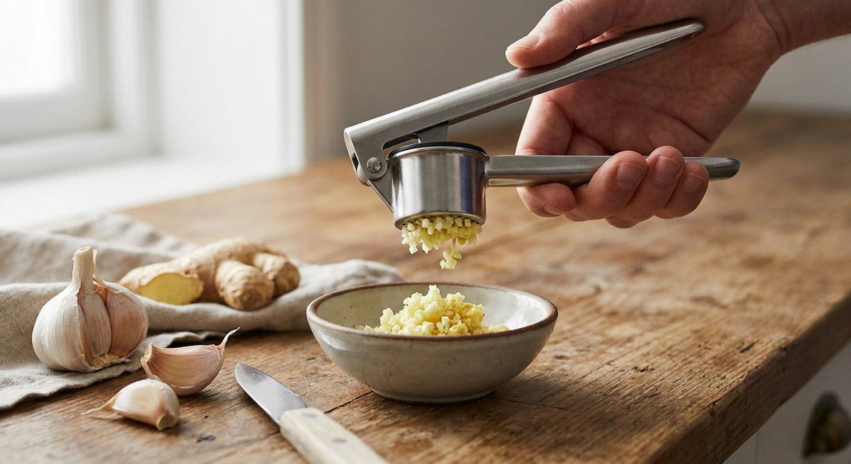 How to use a ginger garlic split press for easy mincing