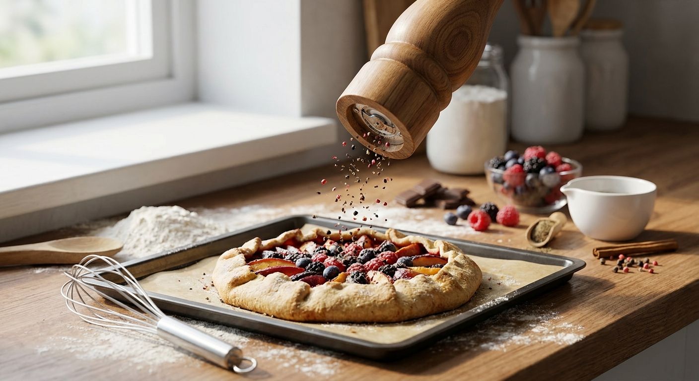 Pepper mill for baking and dessert recipes