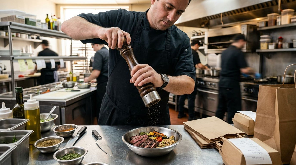 Pepper mill for ghost kitchens and delivery-only brands