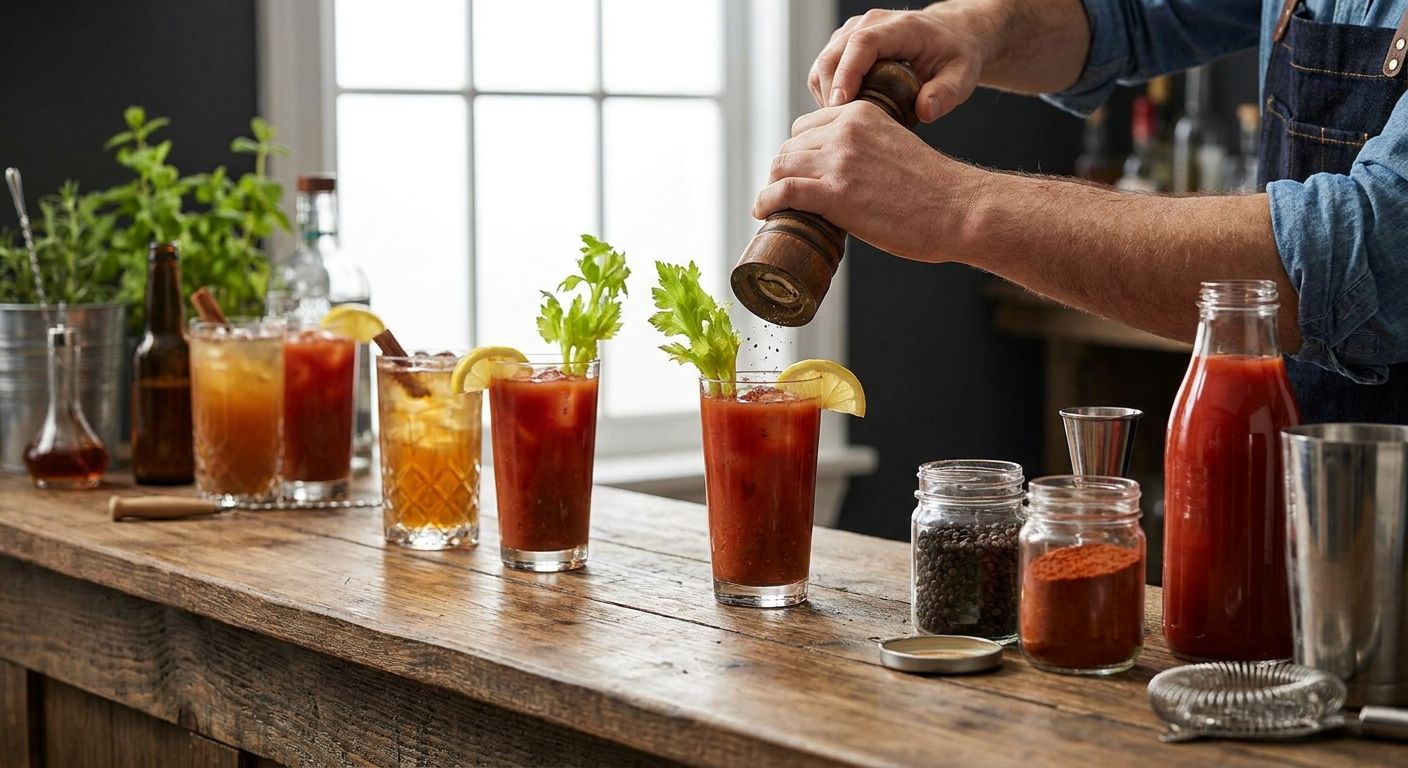 Pepper mill for Bloody Marys and spiced cocktails