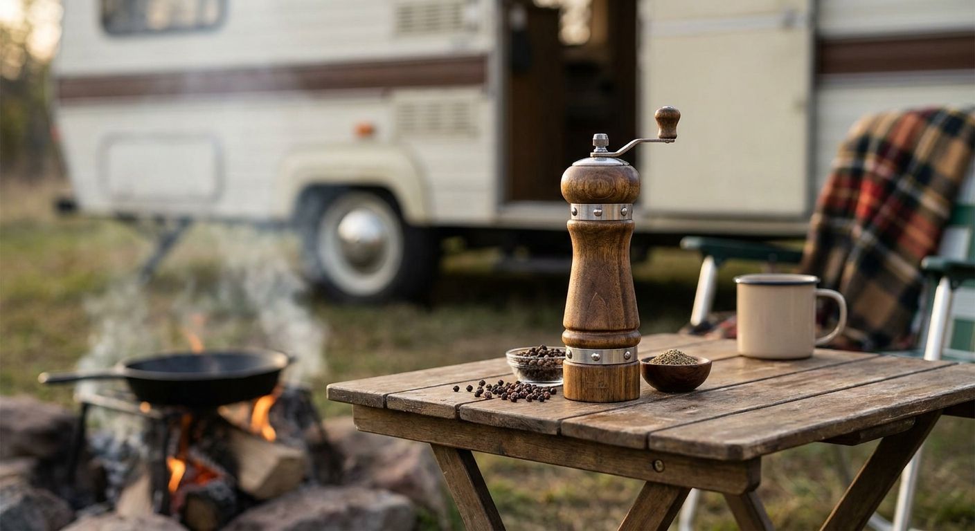 Pepper mill for RV and camping cooks