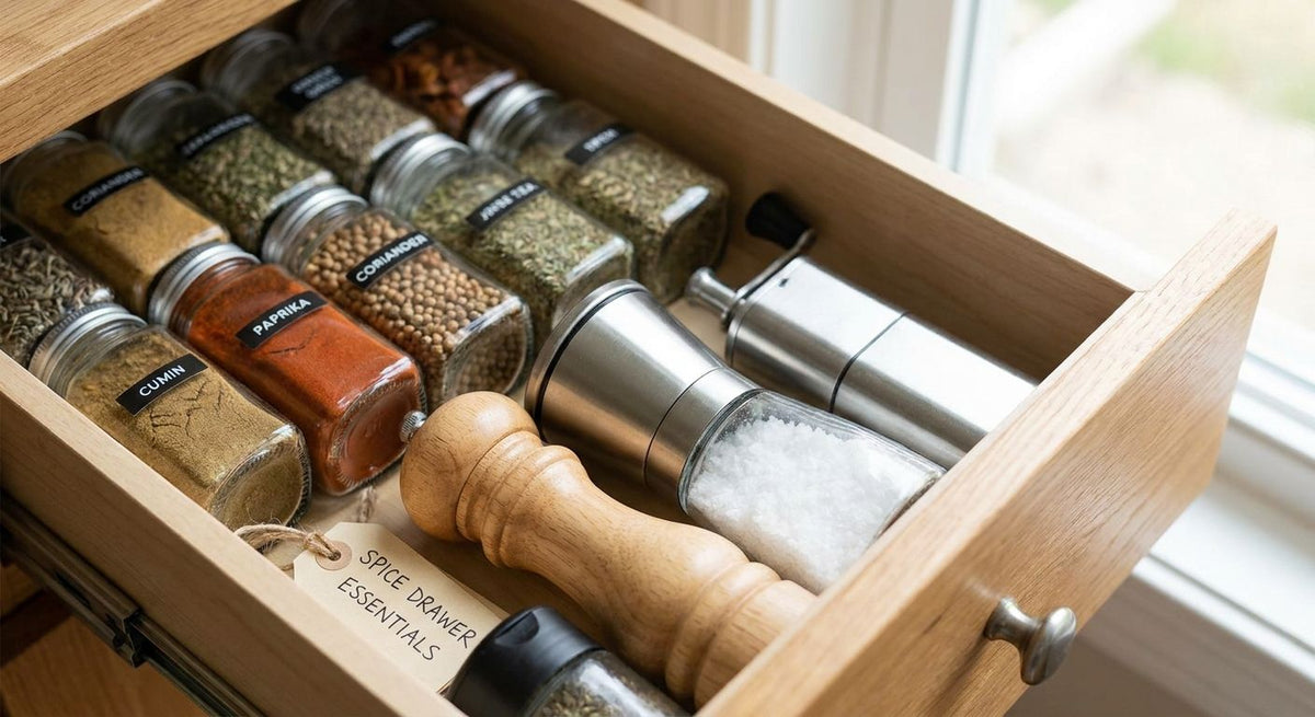How to build a home spice drawer with essential grinders