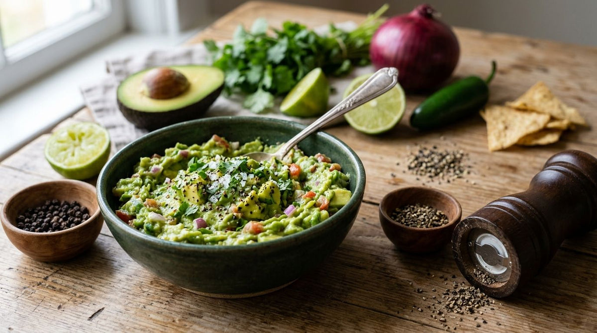 How to make guacamole with fresh cracked pepper