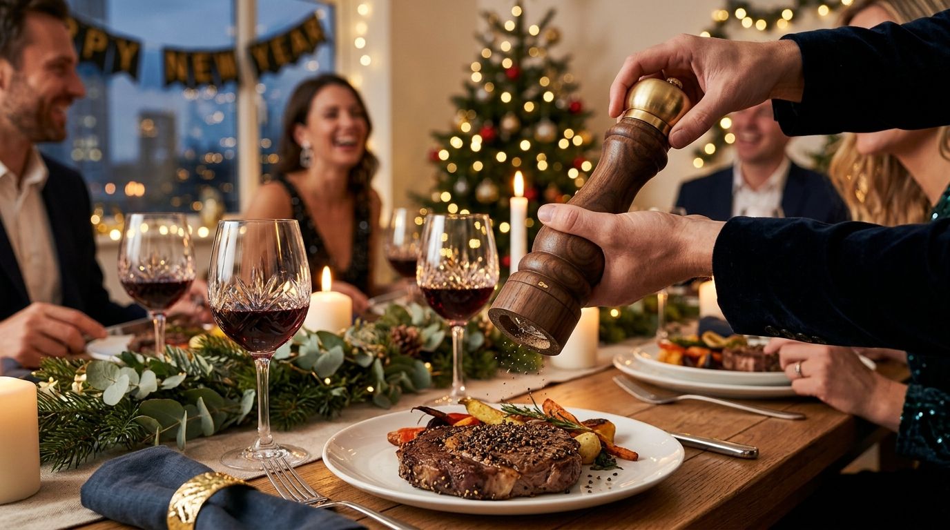 Pepper mill for New Year's Eve dinner parties