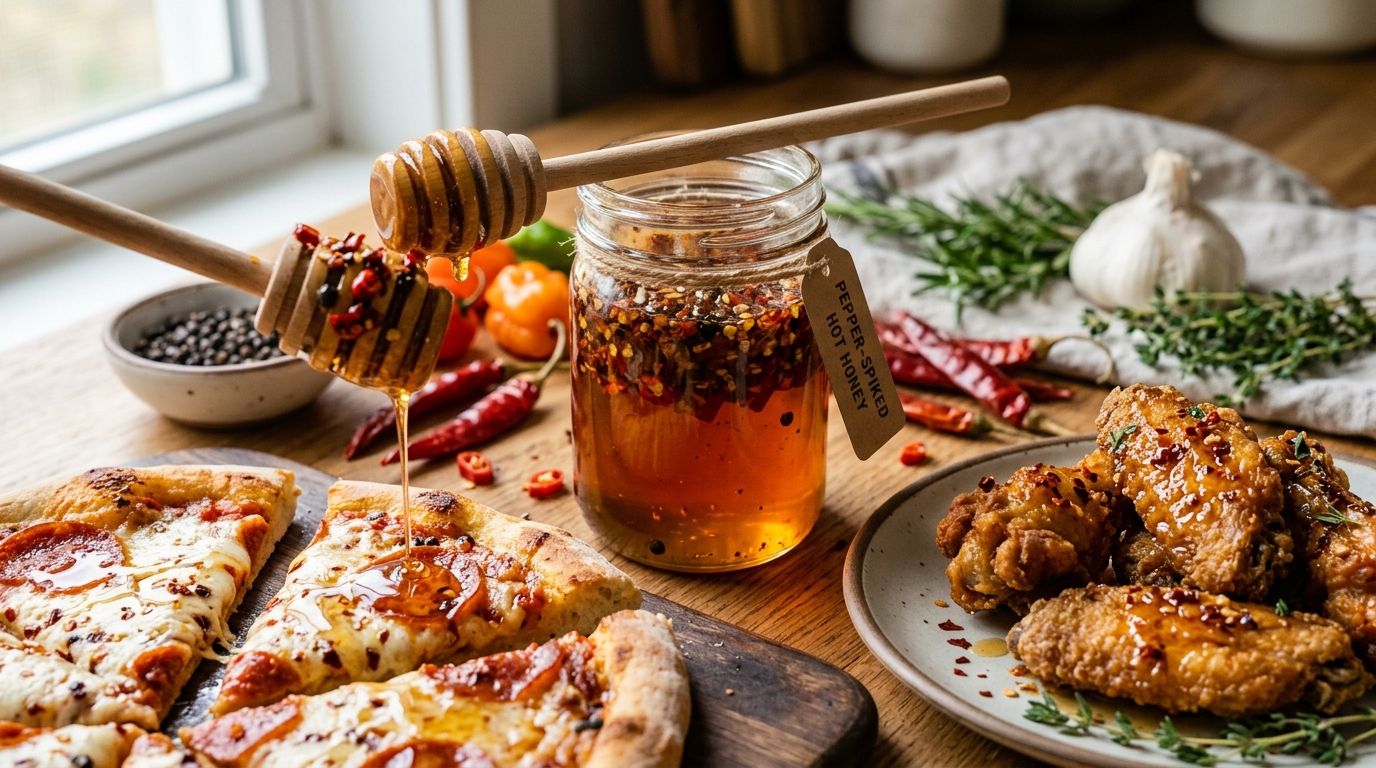How to make pepper-spiked hot honey for pizza and chicken