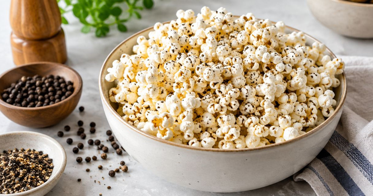 How to season popcorn with fresh cracked pepper