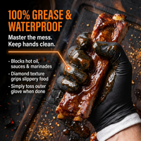 Disposable BBQ gloves with heat protection liners, product view 2