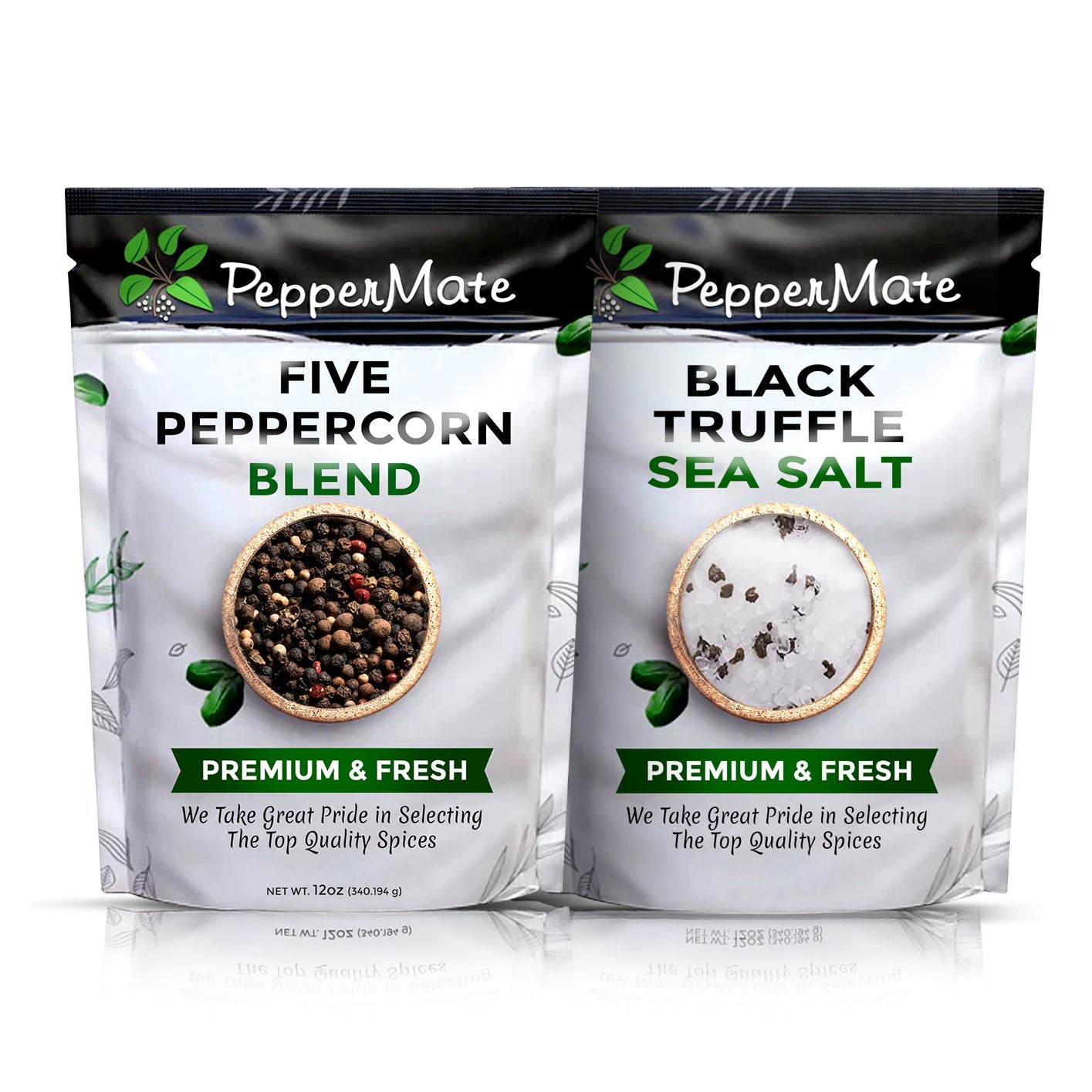 Five Peppercorn Blend and Black Truffle Sea Salt 12 OZ